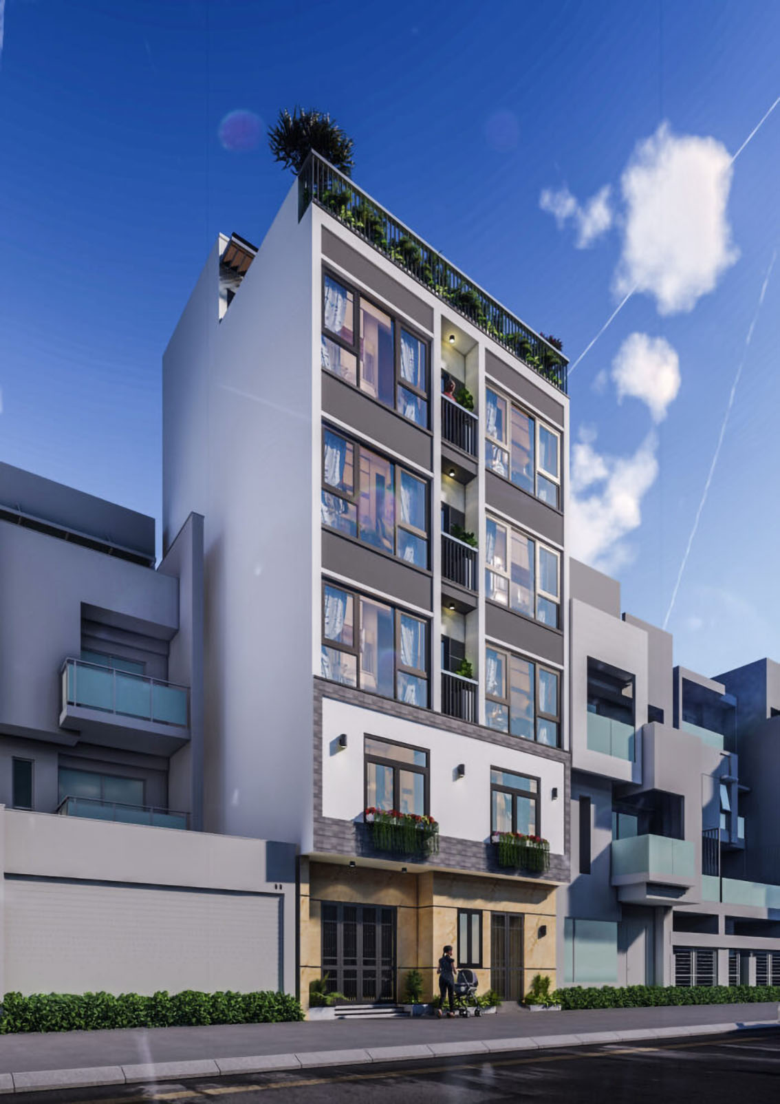 thiết kế mẫu chung cư mini cho thuê